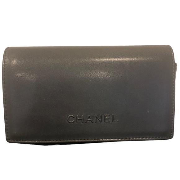 🖤 Chanel Black Quilted Eyeglass Sunglass Case Leather -Vinyl Padded Back Outside - Picture 1 of 5